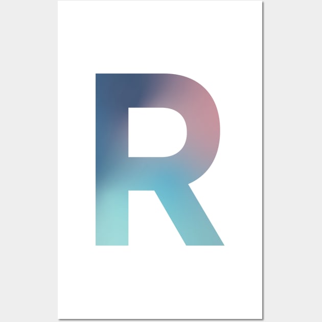 Gradient Letter R Initial Alphabet Wall Art by murialbezanson